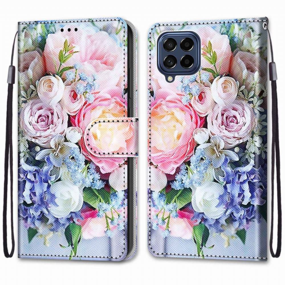 Flipové Pouzdro Na Samsung Galaxy M53 5G Grafika Se Šňůrkou