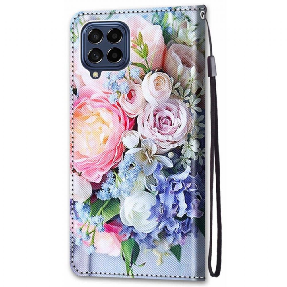 Flipové Pouzdro Na Samsung Galaxy M53 5G Grafika Se Šňůrkou