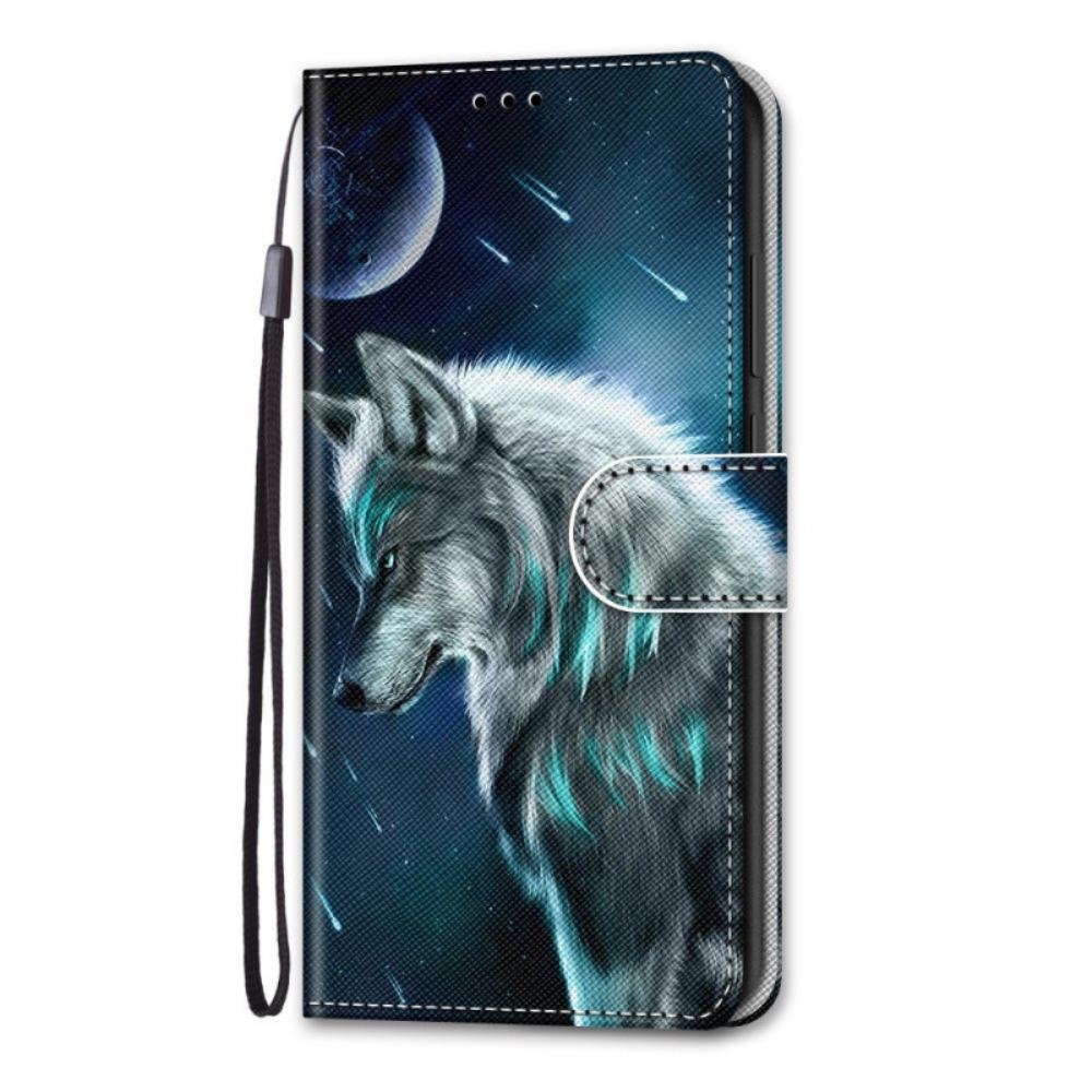 Flipové Pouzdro Na Samsung Galaxy M53 5G Na Lana Připoutaný Vlk
