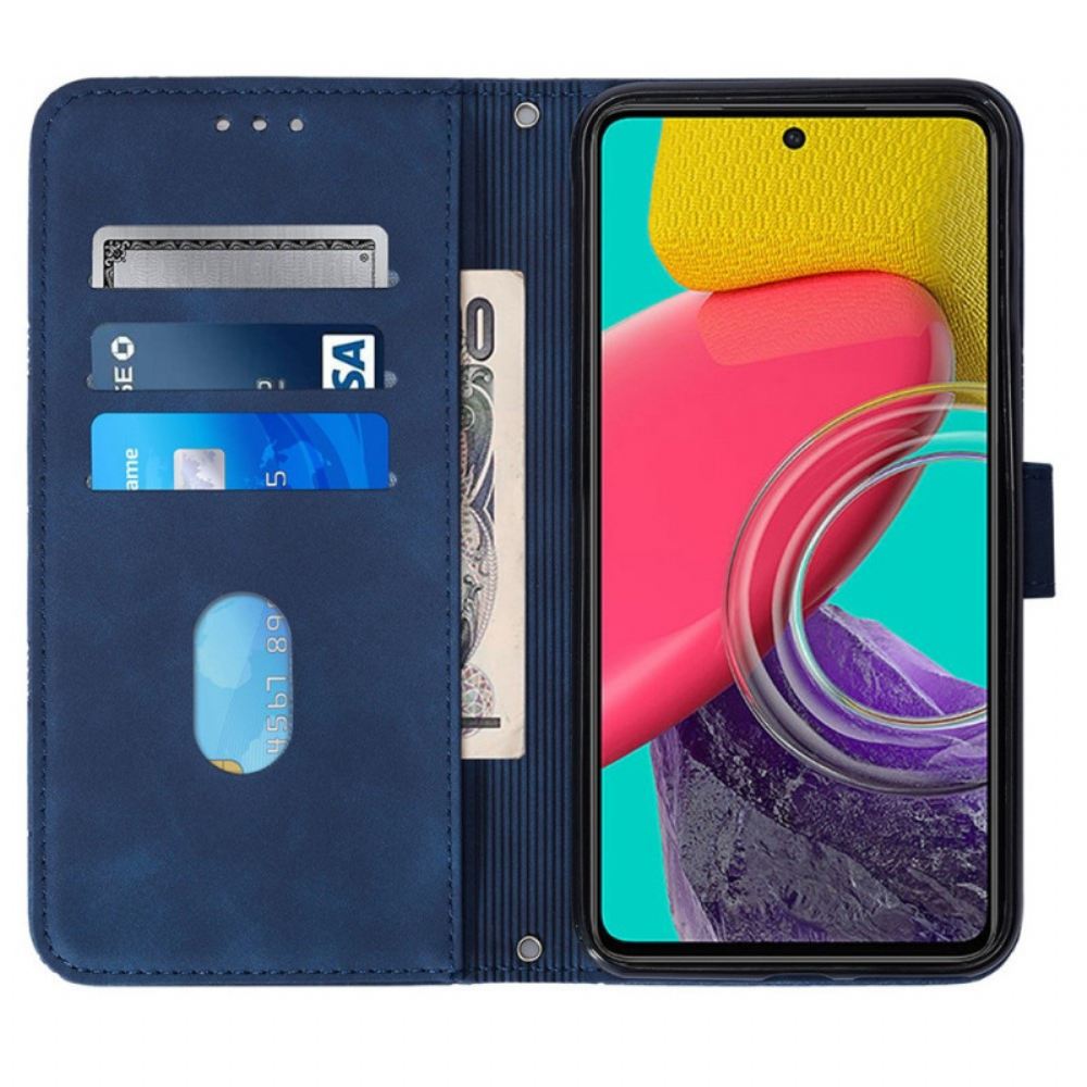 Flipové Pouzdro Na Samsung Galaxy M53 5G Na Lana Strappy Trojúhelníky