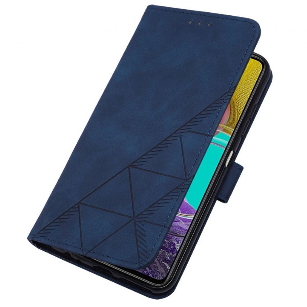 Flipové Pouzdro Na Samsung Galaxy M53 5G Na Lana Strappy Trojúhelníky