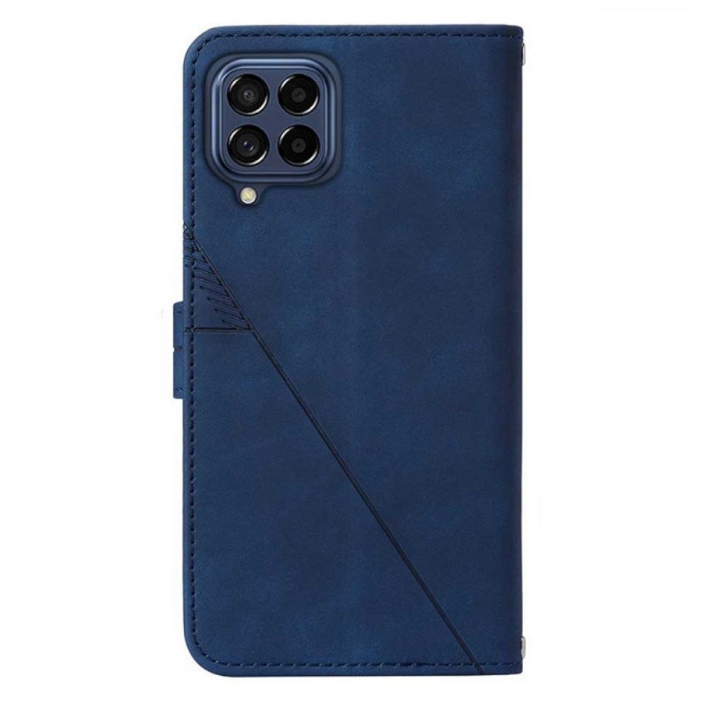 Flipové Pouzdro Na Samsung Galaxy M53 5G Na Lana Strappy Trojúhelníky