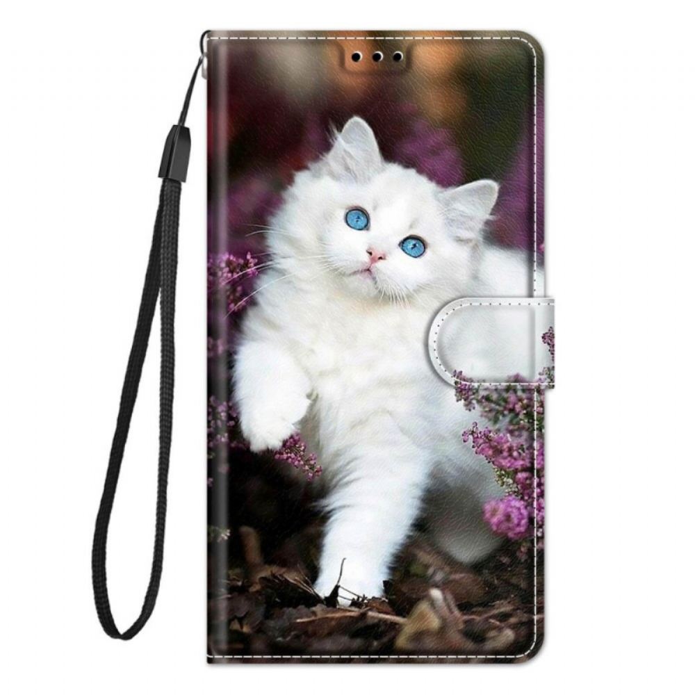 Flipové Pouzdro Na Samsung Galaxy M53 5G Na Lana Tanga Cat Fan