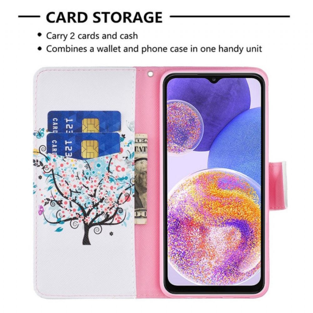 Flipové Pouzdro Na Samsung Galaxy M53 5G Rozkvetlý Strom