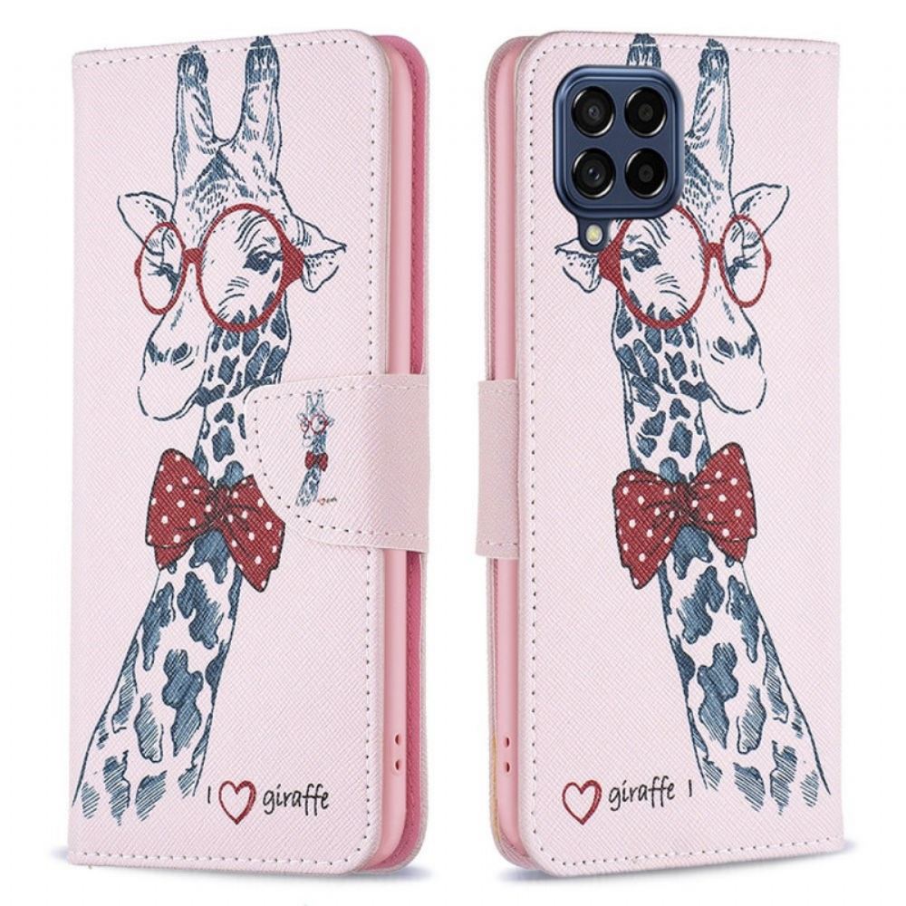 Kožené Pouzdro Na Samsung Galaxy M53 5G Chytrá Žirafa