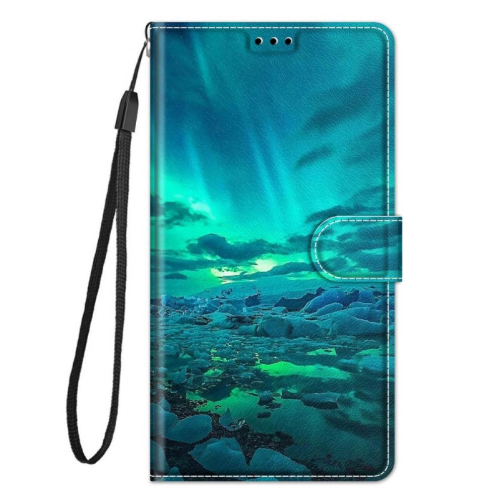 Kožené Pouzdro Na Samsung Galaxy M53 5G Na Lana Krajina S Lankem
