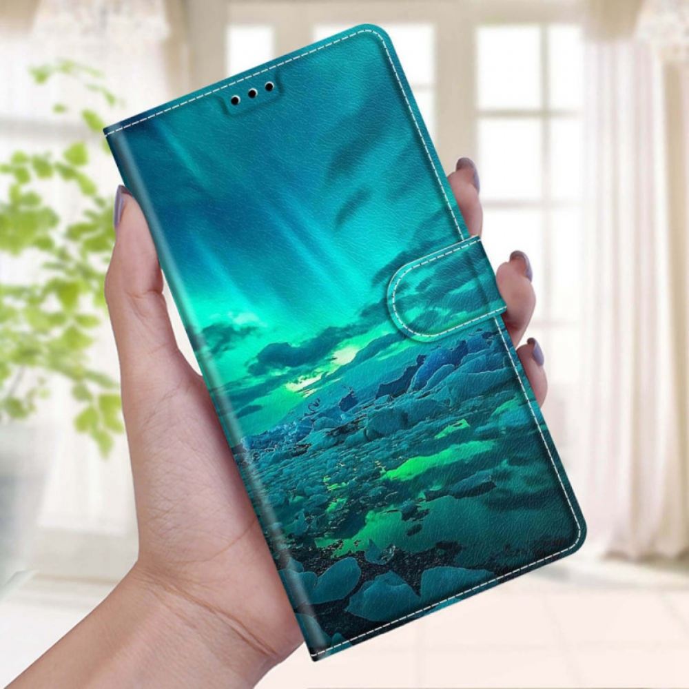 Kožené Pouzdro Na Samsung Galaxy M53 5G Na Lana Krajina S Lankem