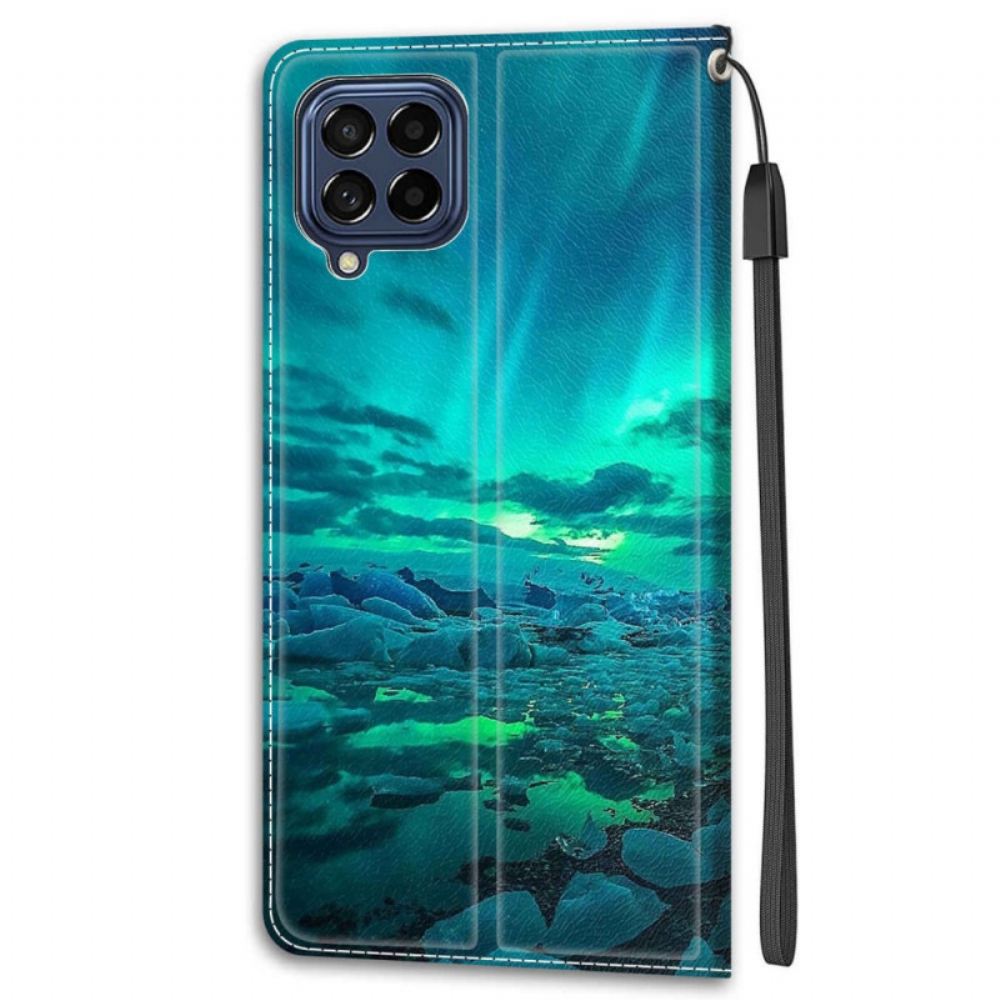 Kožené Pouzdro Na Samsung Galaxy M53 5G Na Lana Krajina S Lankem