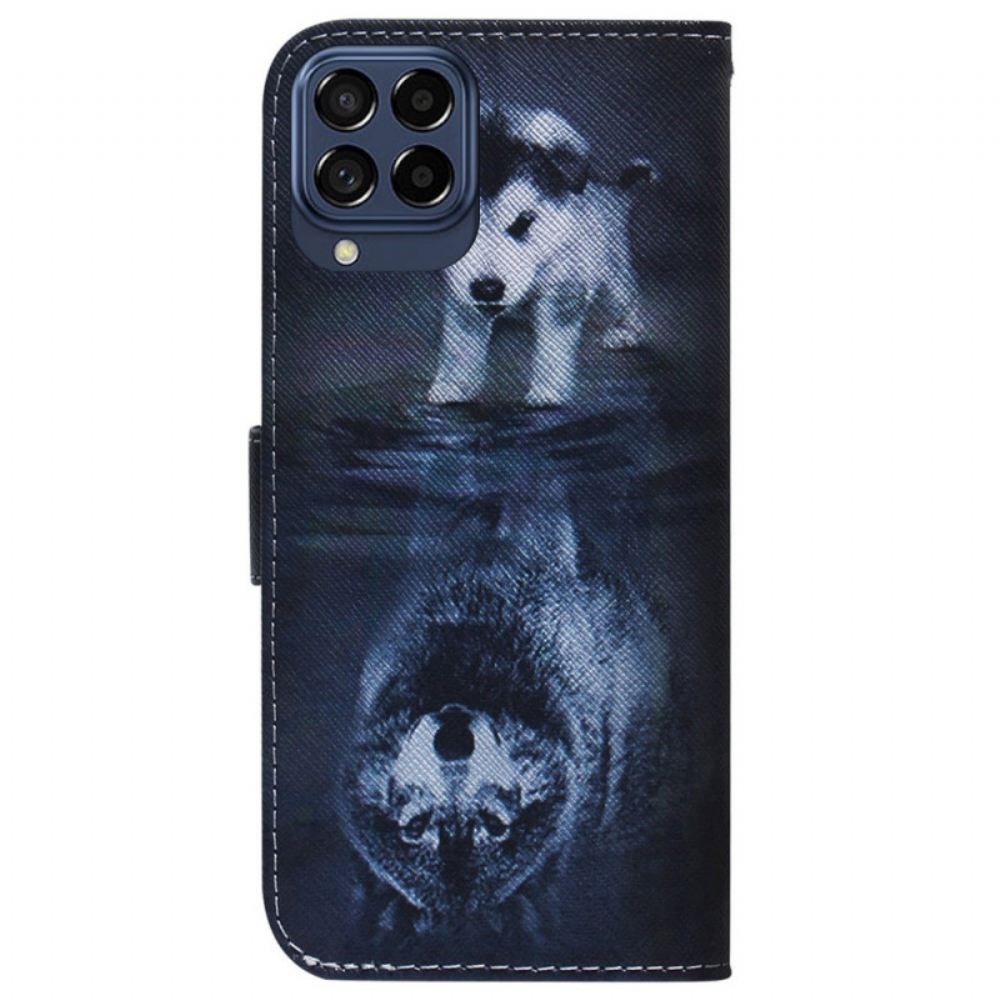 Kožené Pouzdro Na Samsung Galaxy M53 5G Sen Štěněte