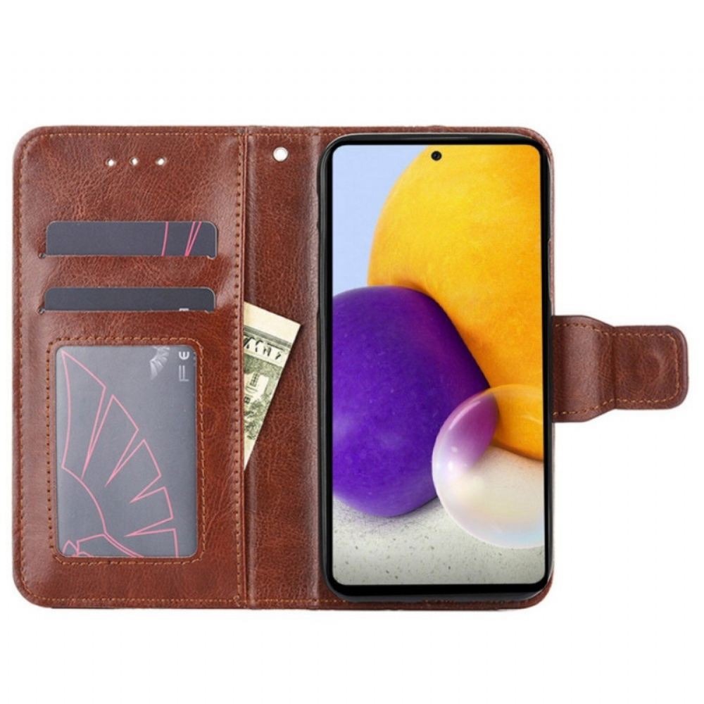 Kožené Pouzdro Na Samsung Galaxy M53 5G Vintage Kožený Efekt