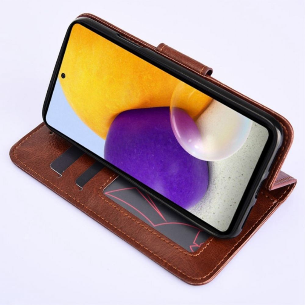 Kožené Pouzdro Na Samsung Galaxy M53 5G Vintage Kožený Efekt
