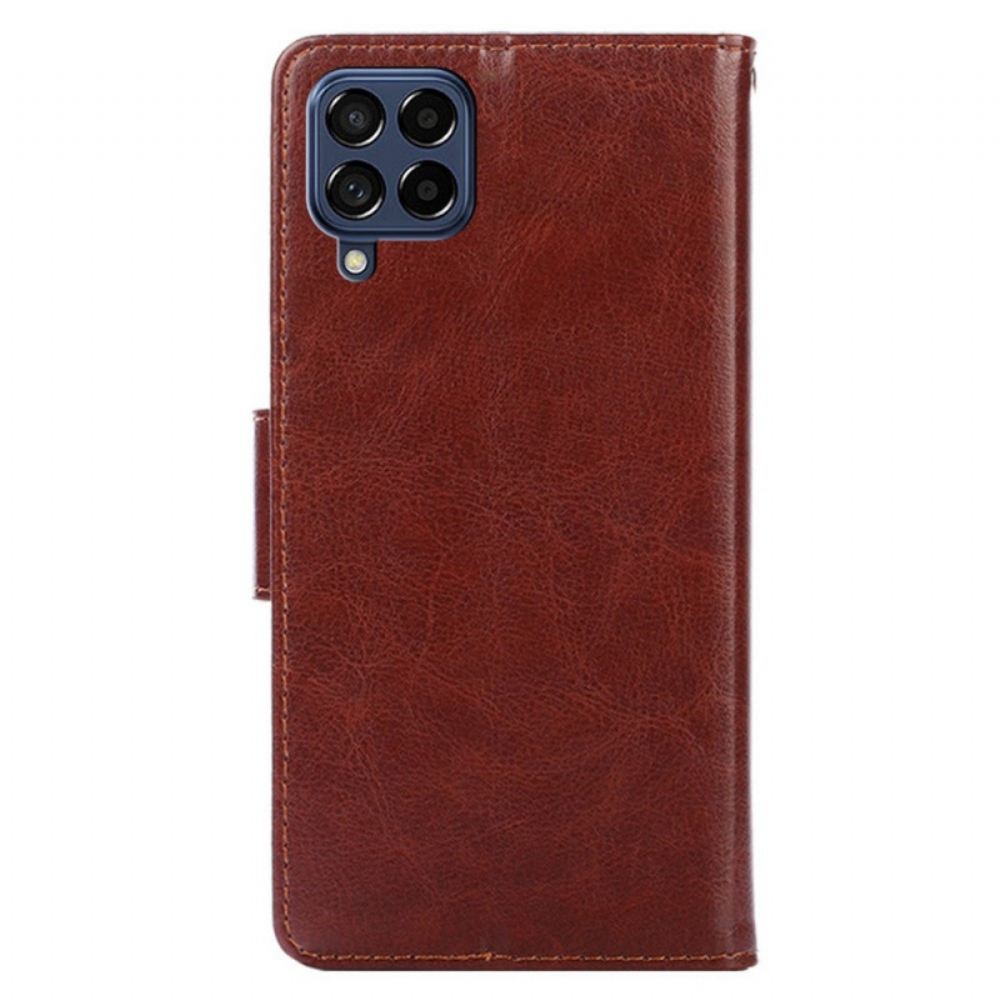 Kožené Pouzdro Na Samsung Galaxy M53 5G Vintage Kožený Efekt