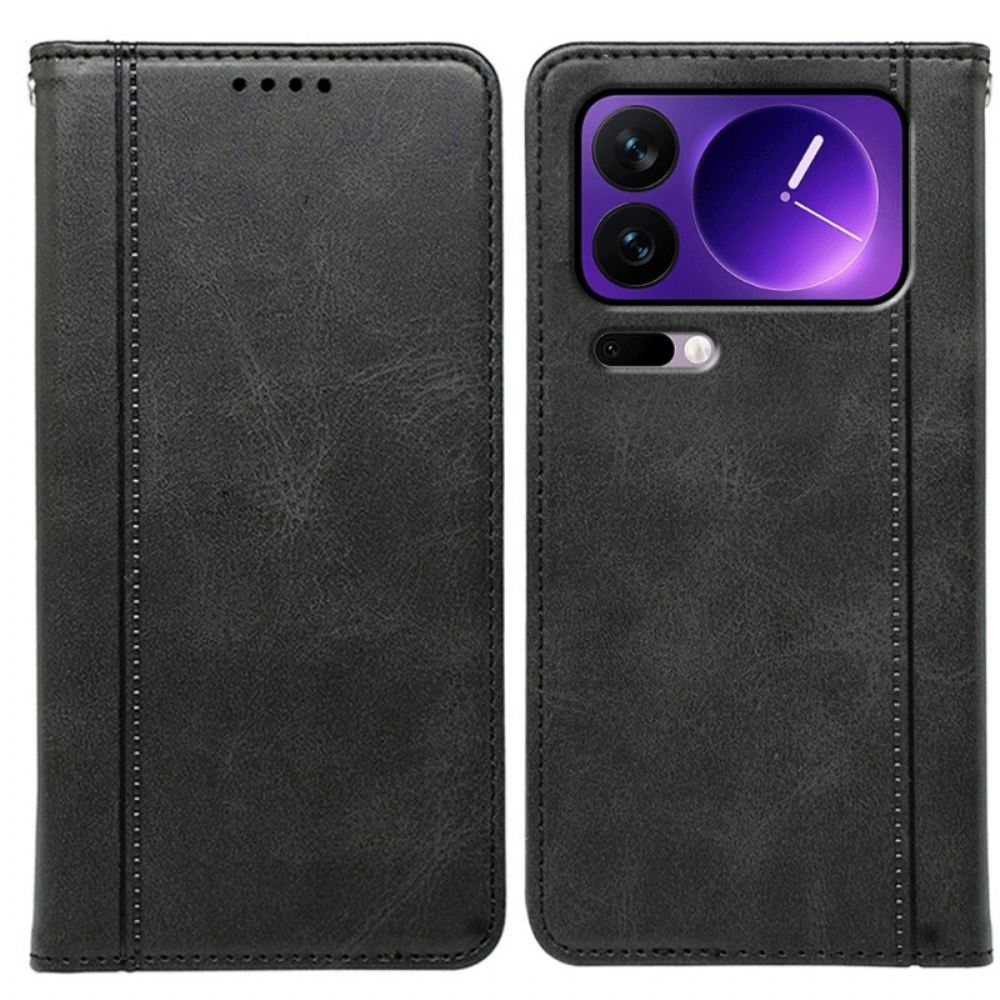 Kožené Pouzdro Folio Xiaomi 17 Pro Max Lemování