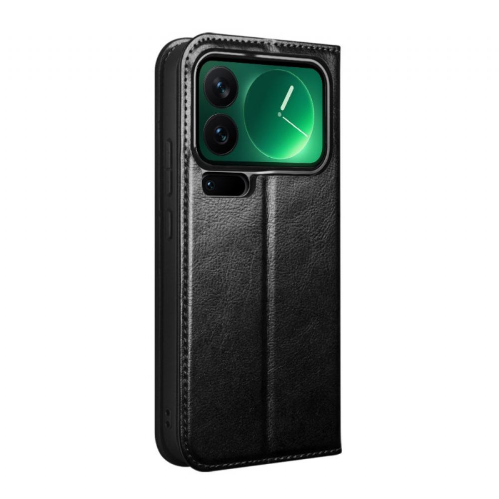 Kožené Pouzdro Folio Xiaomi 17 Pro Max Pravá Kůže Qialino