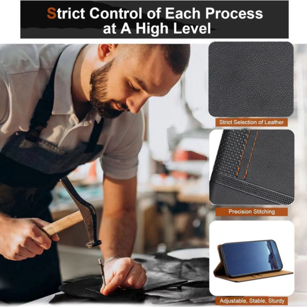 Kožené Pouzdro Folio Xiaomi 17 Pro Max Prošívání