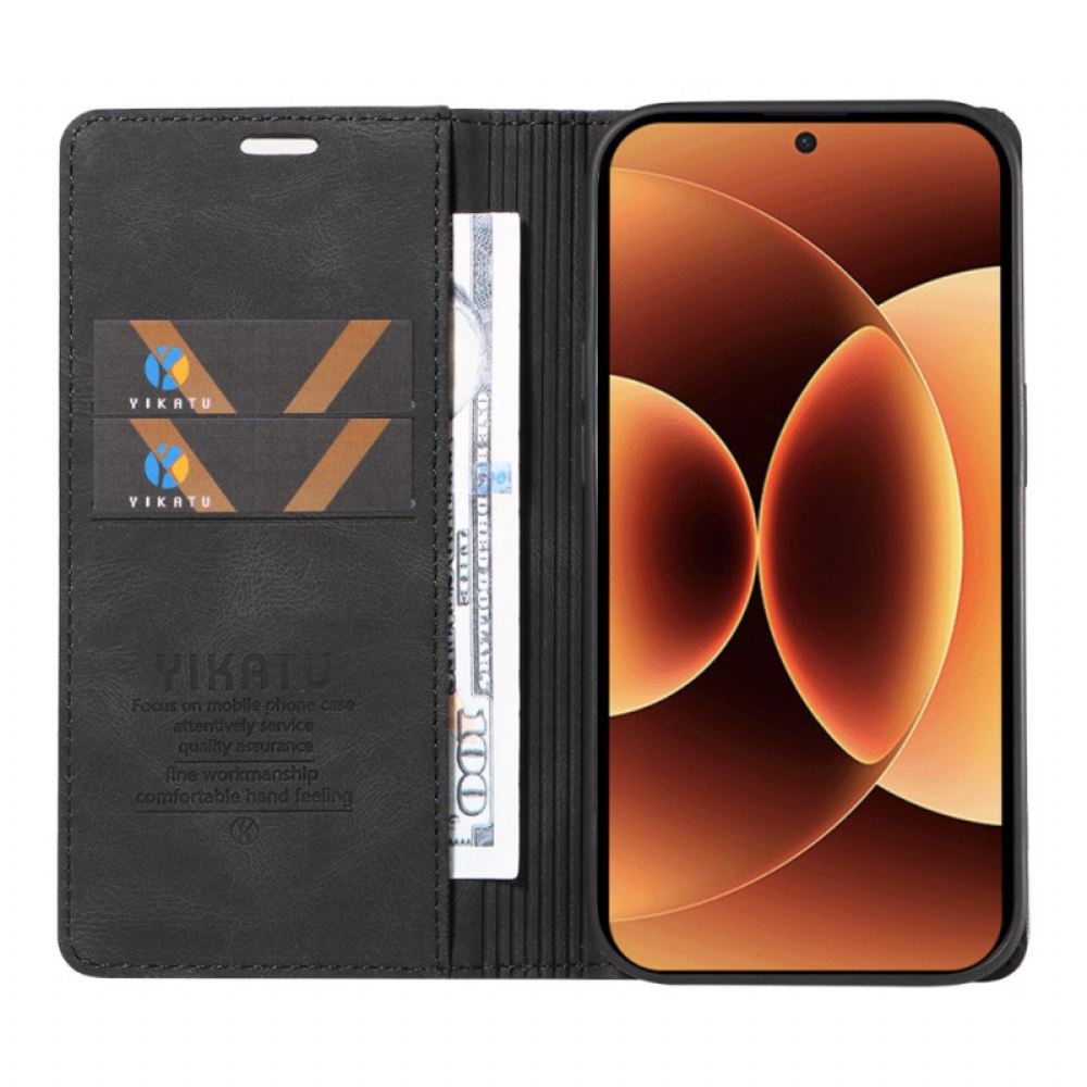 Kožené Pouzdro Folio Xiaomi 17 Pro Max Semišový Efekt Yikatu