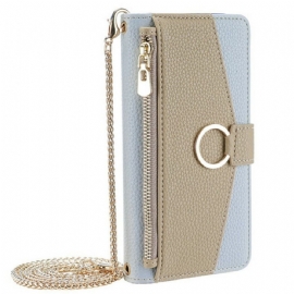 Kožený Kryt Na Xiaomi 17 Pro Max Zrcátko A Řetízkový Ramenní Popruh