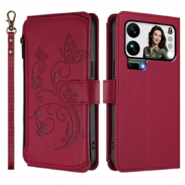 Kožený Kryt Xiaomi 17 Pro Max Květinová Peněženka