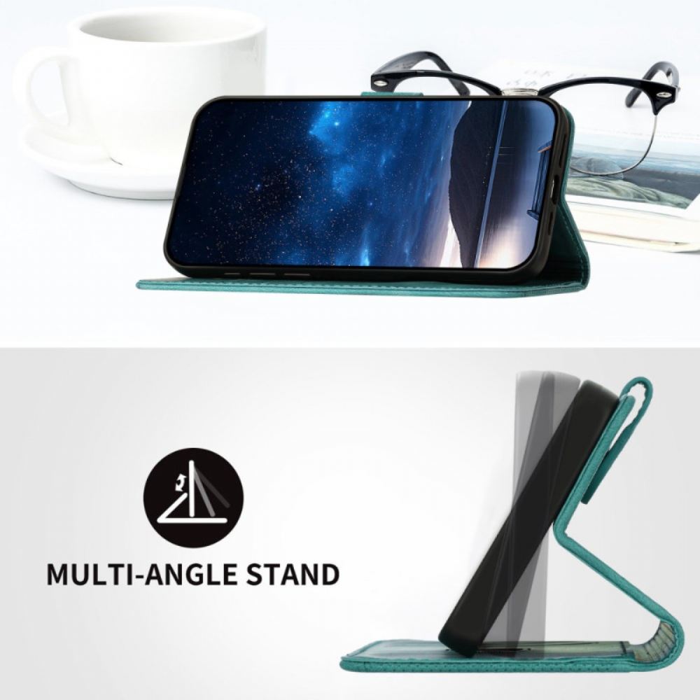 Kožený Kryt Xiaomi 17 Pro Max Motýlí A Geometrický Design