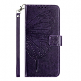 Kožený Kryt Xiaomi 17 Pro Max Motýlí Vzor Se Šňůrkou Na Krk