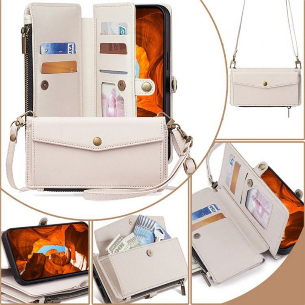 Kožený Kryt Xiaomi 17 Pro Max Peněženka A Ramenní Popruh