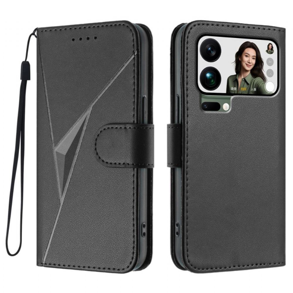 Kožený Kryt Xiaomi 17 Pro Max Trojúhelníkový Vzor