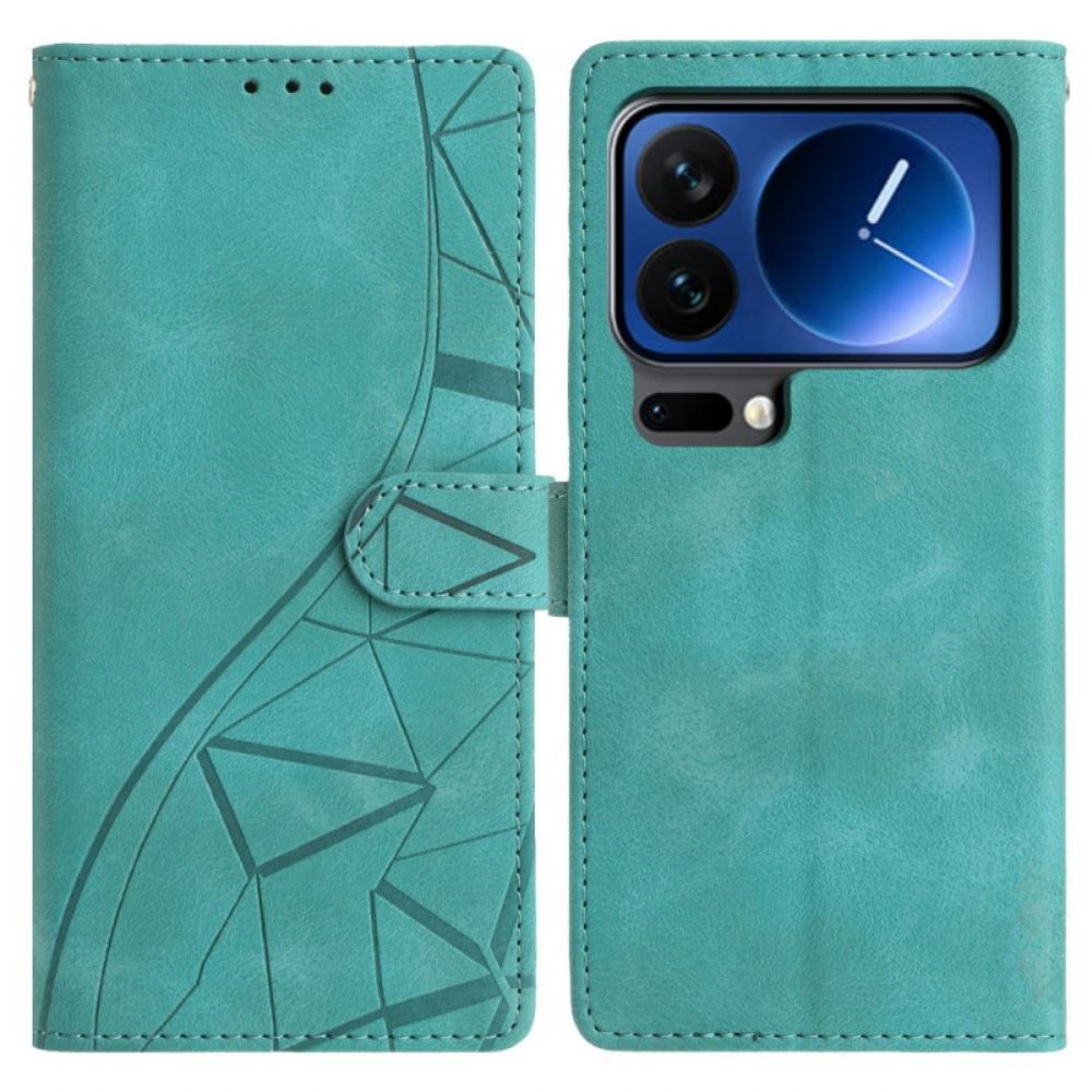 Kožený Kryt Xiaomi 17 Pro Max Trojúhelníkový Vzor