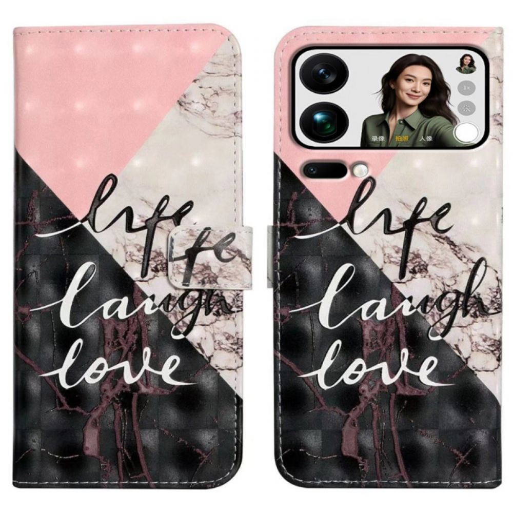 Kožený Kryt Xiaomi 17 Pro Max Tříbarevný Mramor