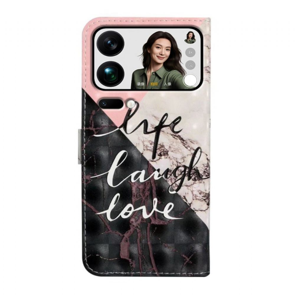 Kožený Kryt Xiaomi 17 Pro Max Tříbarevný Mramor