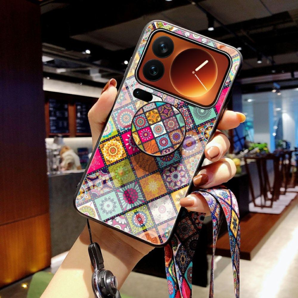 Kryt Na Xiaomi 17 Pro Max Patchworkový Stojan A Popruh