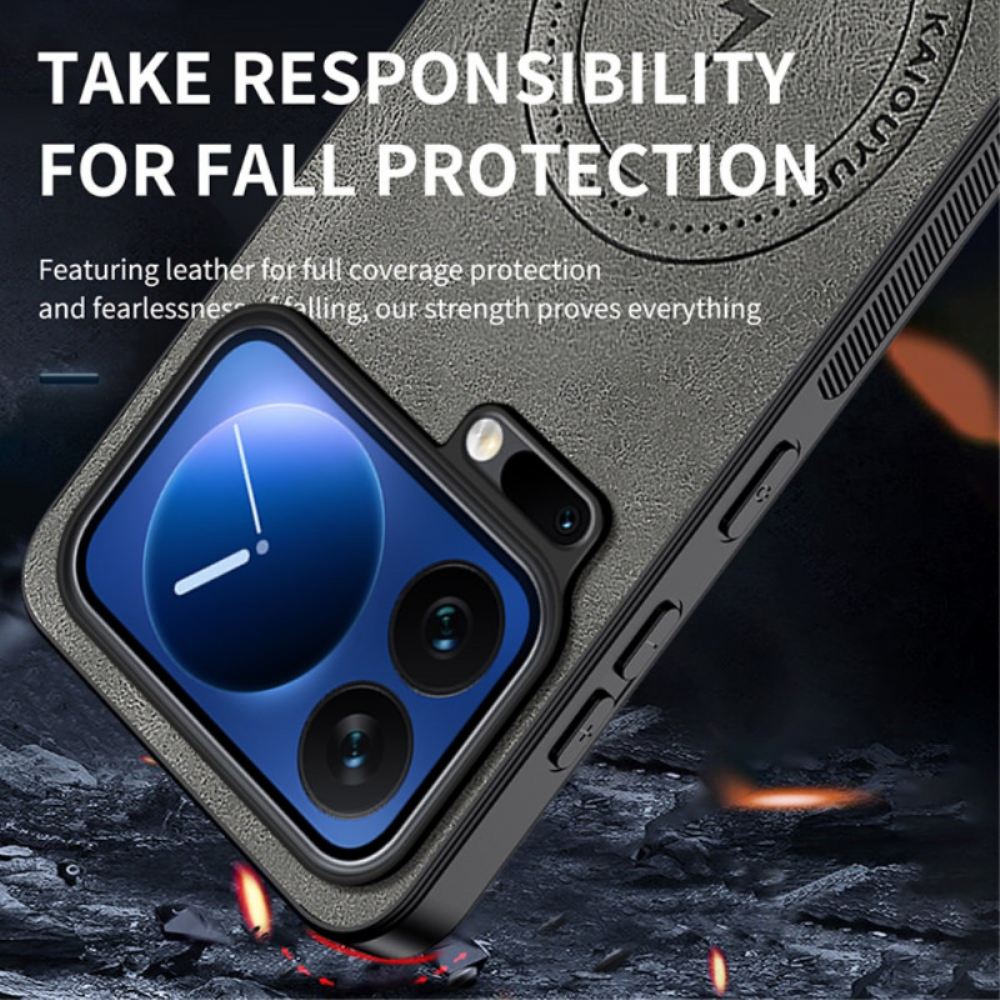 Kryt Xiaomi 17 Pro Max Kožený Efekt Magsafe