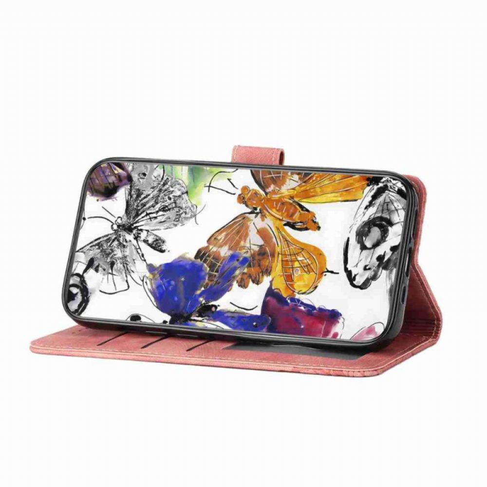 Peněženková Pouzdra Xiaomi 17 Pro Max Kryty Na Mobil Semišový Efekt S Motýlím Vzorem