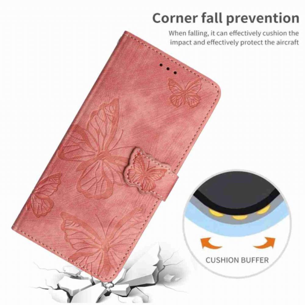 Peněženková Pouzdra Xiaomi 17 Pro Max Kryty Na Mobil Semišový Efekt S Motýlím Vzorem