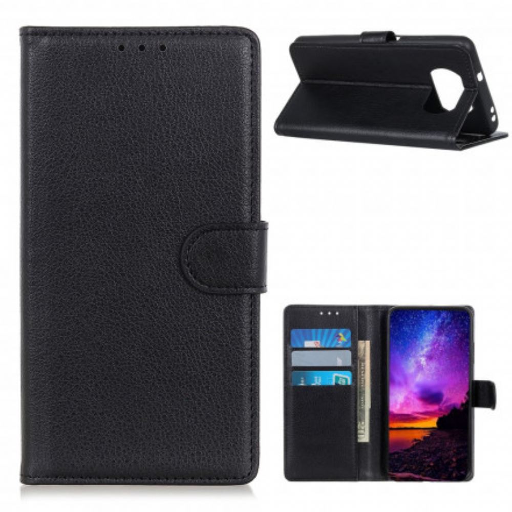 Flipové Pouzdro Na Poco X3 / X3 Pro / X3 NFC Umělá Kůže Z Liči