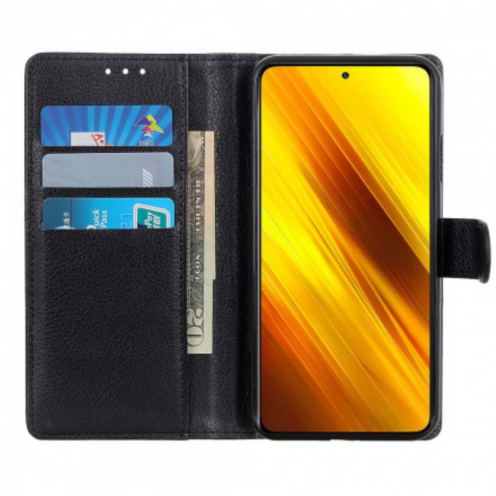 Flipové Pouzdro Na Poco X3 / X3 Pro / X3 NFC Umělá Kůže Z Liči