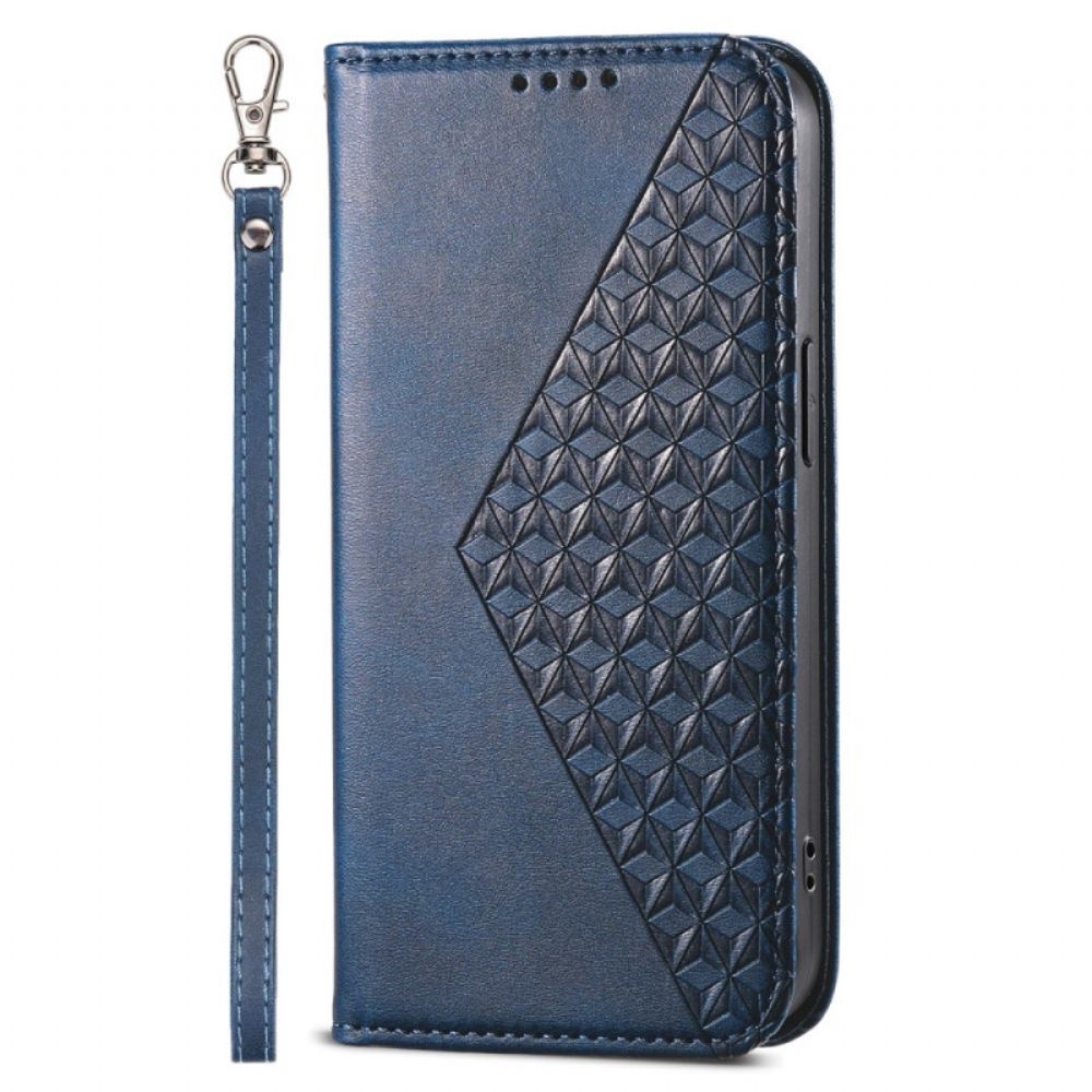 Kožené Pouzdro Folio Poco C65 Diamant S Řemínkem