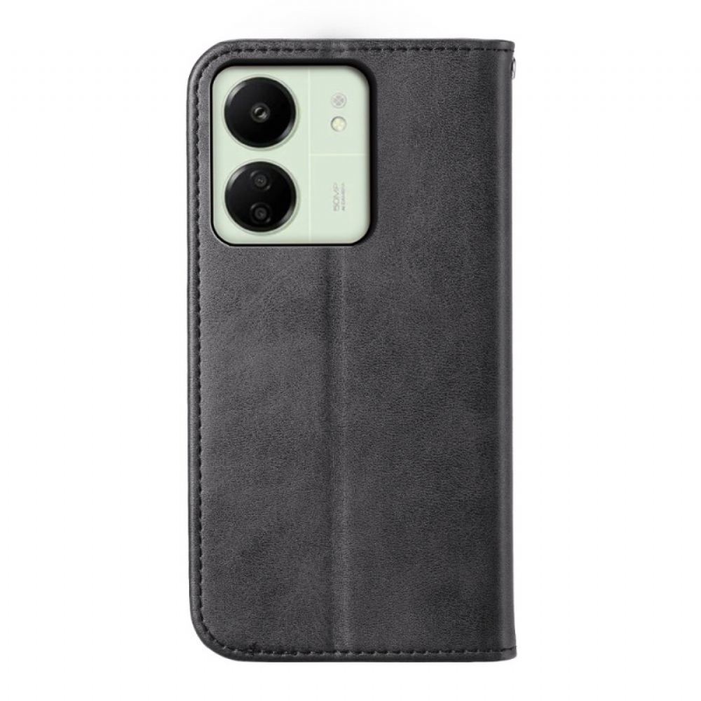 Kožené Pouzdro Folio Poco C65 Diamant S Řemínkem