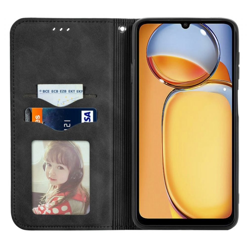 Kožené Pouzdro Folio Poco C65 Klasický Kožený Styl