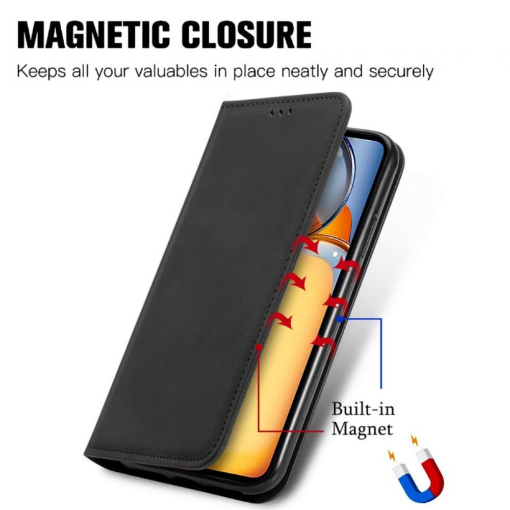 Kožené Pouzdro Folio Poco C65 Klasický Kožený Styl