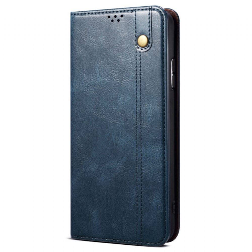 Kožené Pouzdro Folio Poco C65 Voskovaná Imitace Kůže