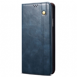 Kožené Pouzdro Folio Poco C65 Voskovaná Imitace Kůže