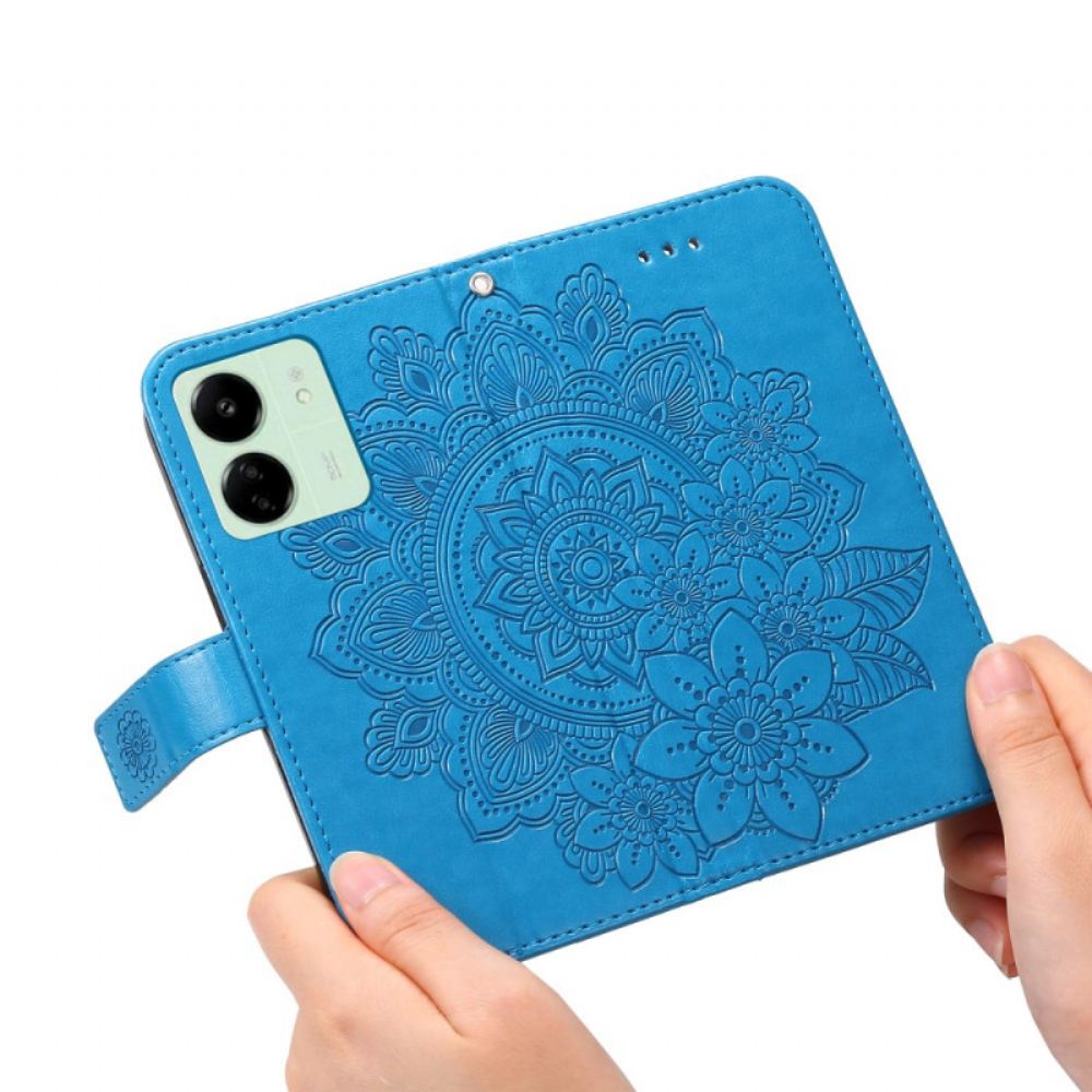 Kožený Kryt Poco C65 Květinová Mandala