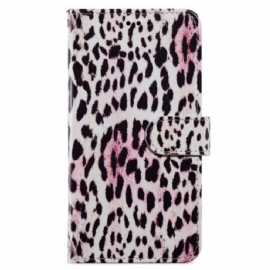 Kožený Kryt Poco C65 Leopard Print Strappy