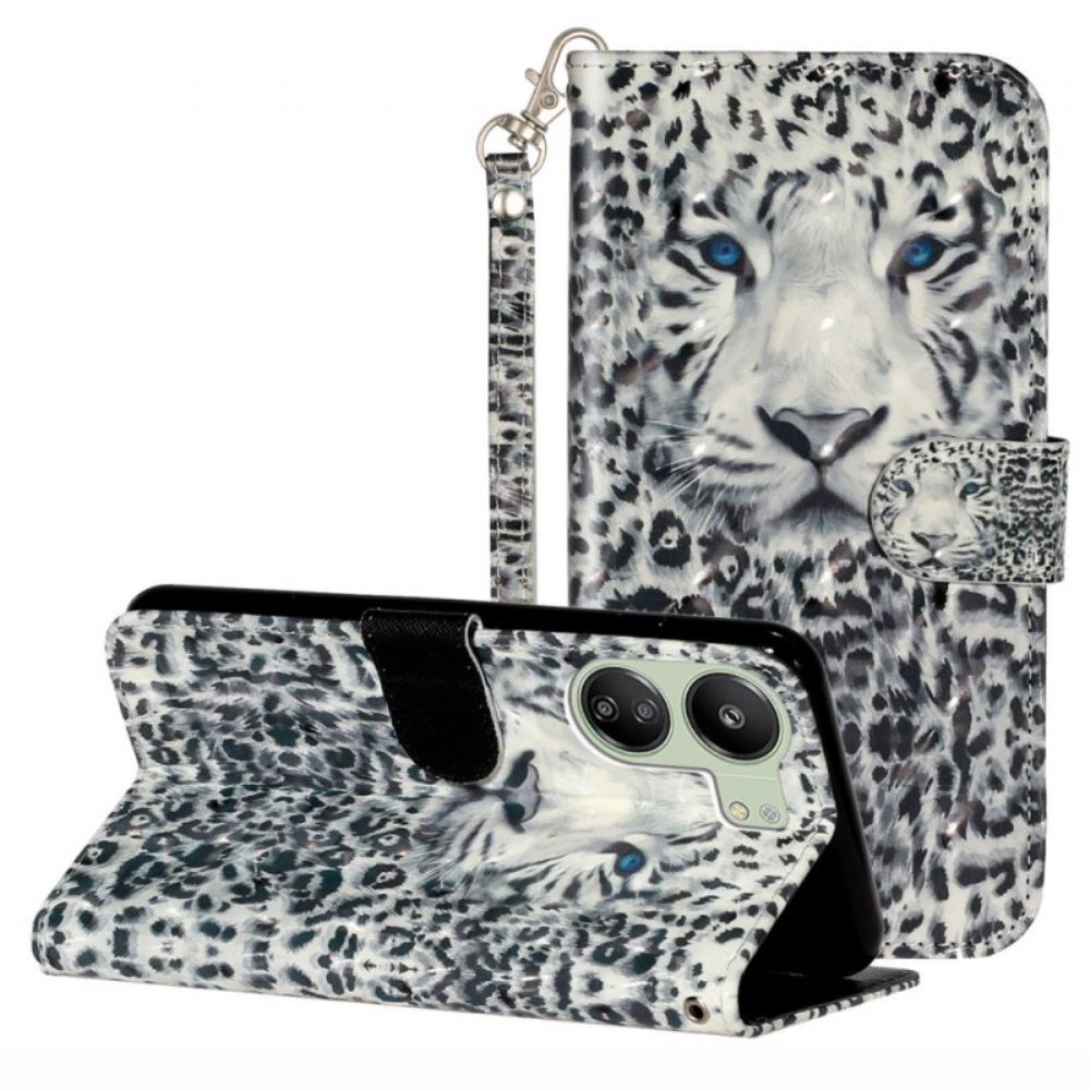 Kožený Kryt Poco C65 Leopardí Popruh