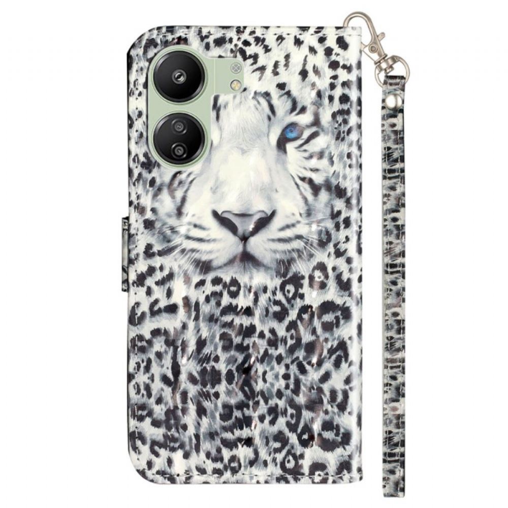 Kožený Kryt Poco C65 Leopardí Popruh