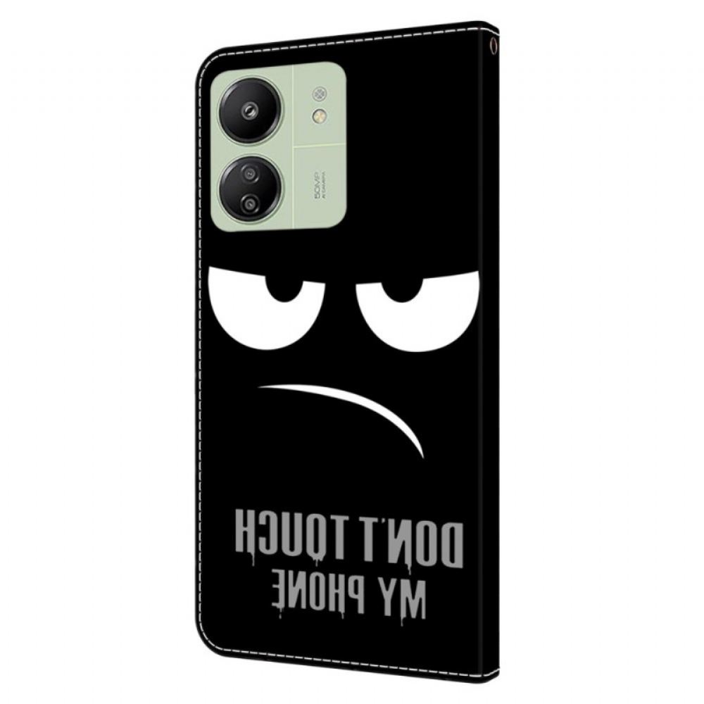 Kožený Kryt Poco C65 Nedotýkejte Se Mého Telefonu