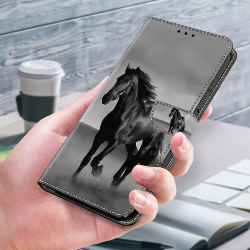 Kožený Kryt Poco C65 Černý Kůň