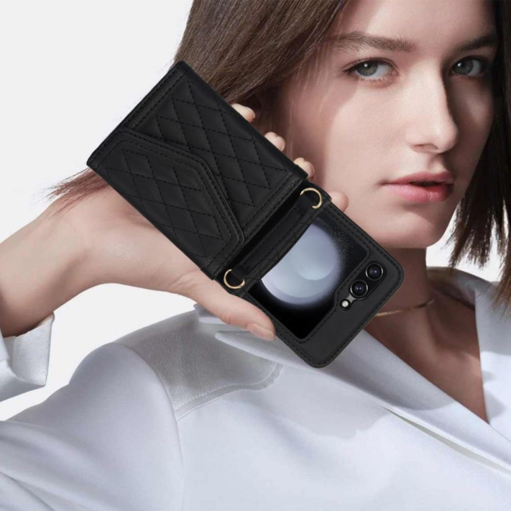 Kryt Na Samsung Galaxy Z Flip 6 Držák Karet Crossbody A Lanyard
