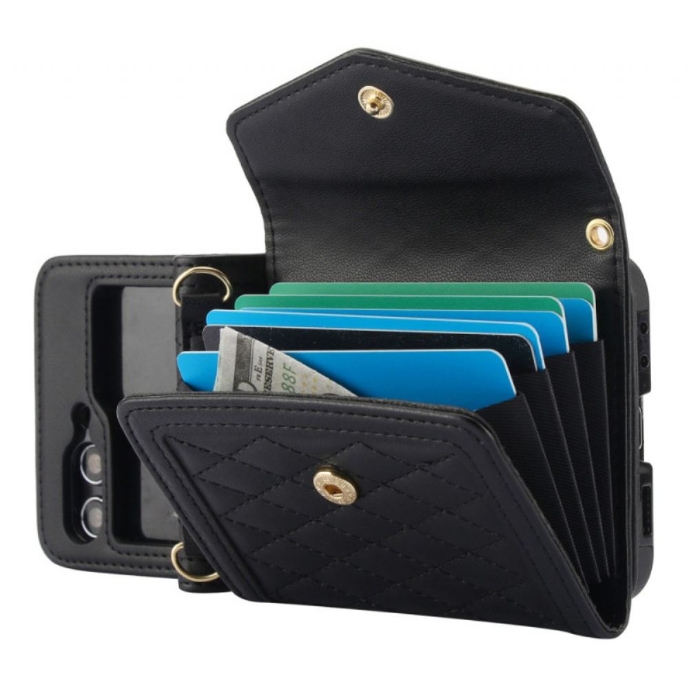 Kryt Na Samsung Galaxy Z Flip 6 Držák Karet Crossbody A Lanyard
