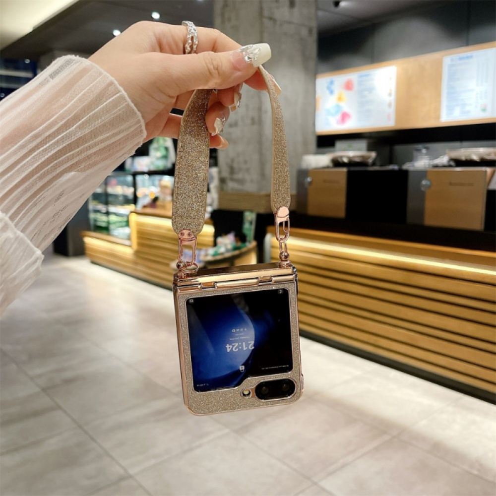Kryt Samsung Galaxy Z Flip 6 Kryty Na Mobil Efektní Drahokamy A Šňůrka